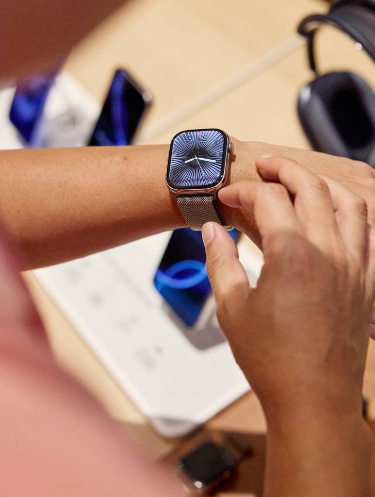 An Apple Watch Series 10 46mm on a person's wrist